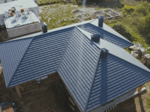 Modern-style metal roof on a home 