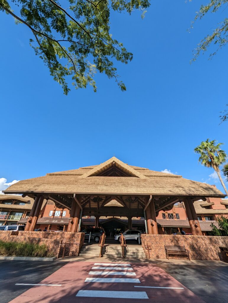 Engineered thatch tiki structure poolside Disney Animal Kingdom Lodge Endureed Premium Kilimanjaro