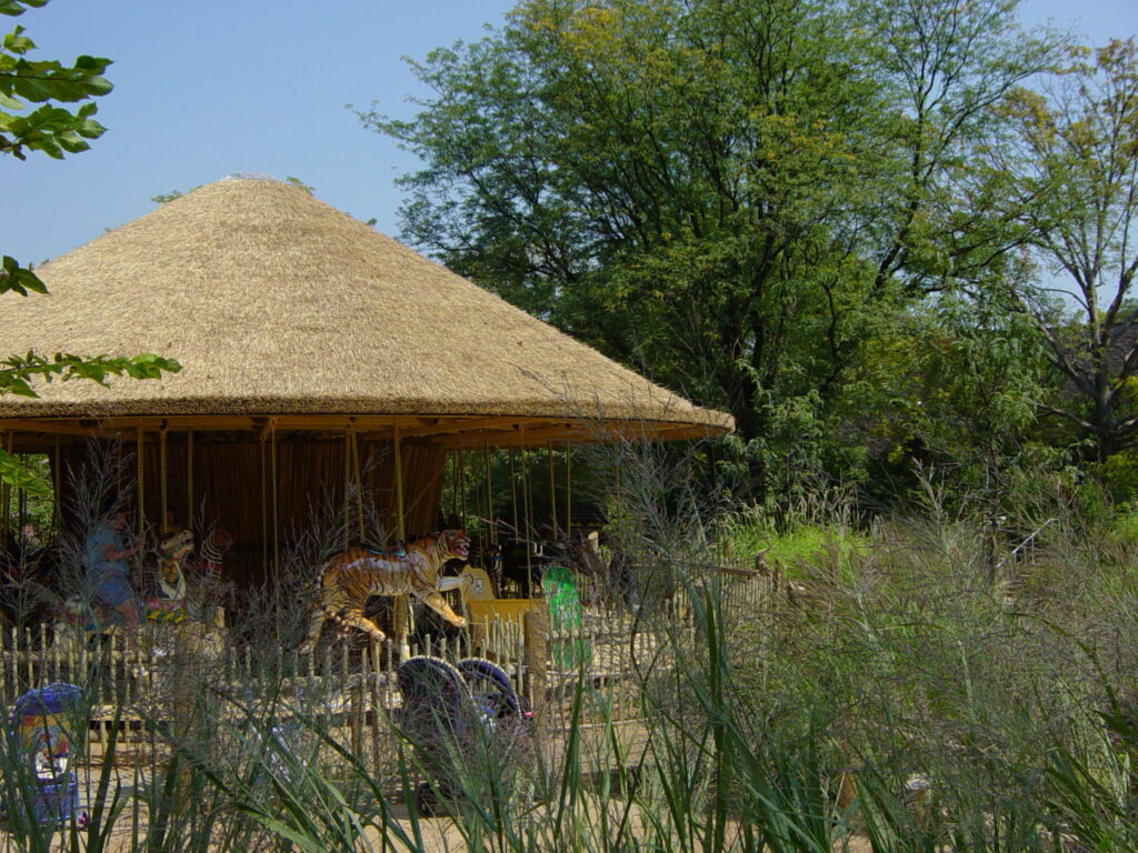 Endureed Premium Capetown engineered thatch on Cincinnati Zoo merry-go-round