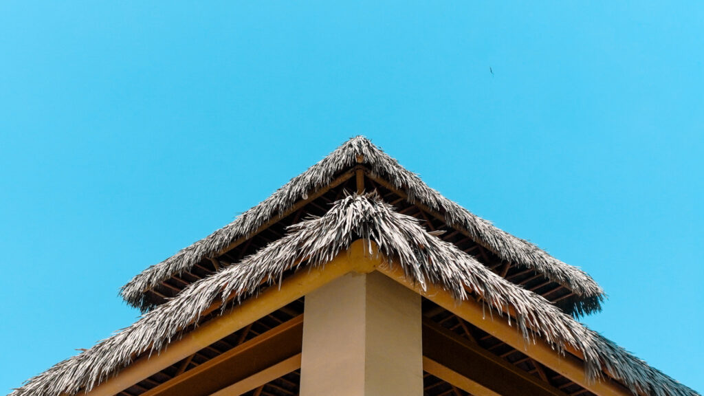 Performance Weathered Palm engineered thatch texture close-up Iberostar Playa Mita resort installation Endureed