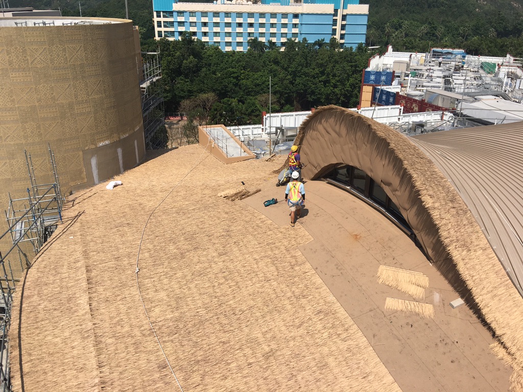 Hong Kong Disney Explorer Lodge Foremen Construct a Rooftop Pitch. Use the roof pitch calculator to figure out your next project.