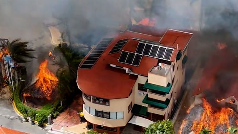 Bayahibe Fire Drone Overhead Shot