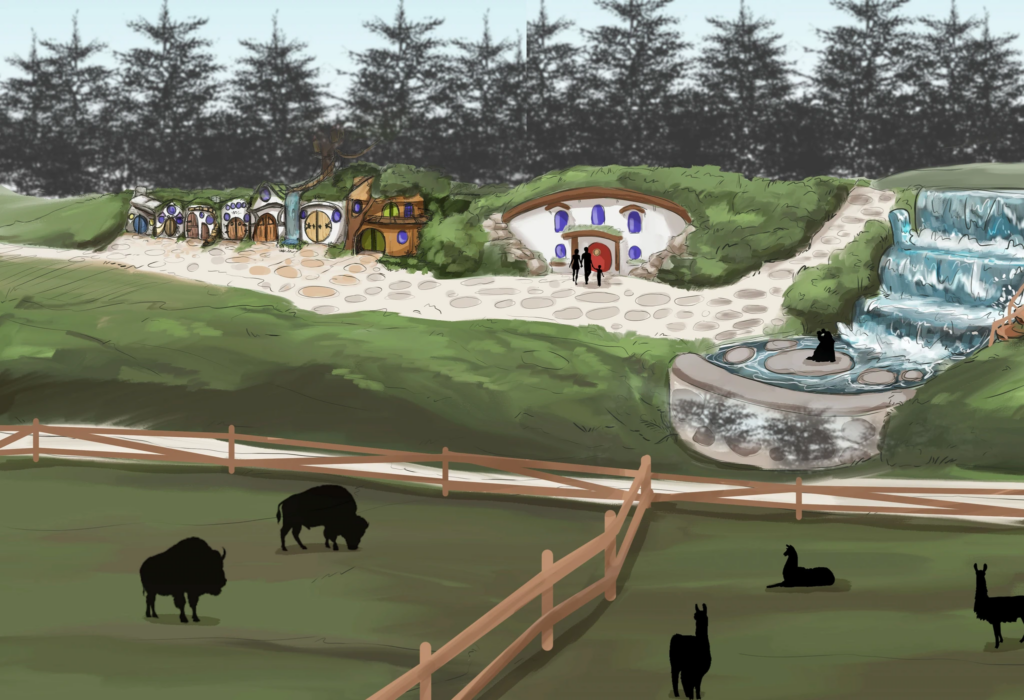 Concept Art Ancient Lore Village Boyd Hollow Resorts DK Levy Architecture